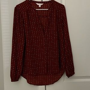 LC Lauren Conrad heart print blouse